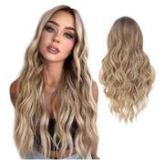 Perücke lange lockige Ombre Braun zu Blond 64 cm synthetisch 1 St