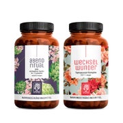Produktabbildung: ABENDRITUAL WECHSELWUNDER Paket: GABA, Baldrian, Hopfen + L-Tryptophan & Yamswurzel + Baldrian in einem veganen Bundle - NATURTREU® 99.4 g