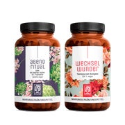 Produktabbildung: ABENDRITUAL WECHSELWUNDER Paket: GABA, Baldrian, Hopfen + L-Tryptophan & Yamswurzel + Baldrian in einem veganen Bundle - NATURTREU® 99.4 g