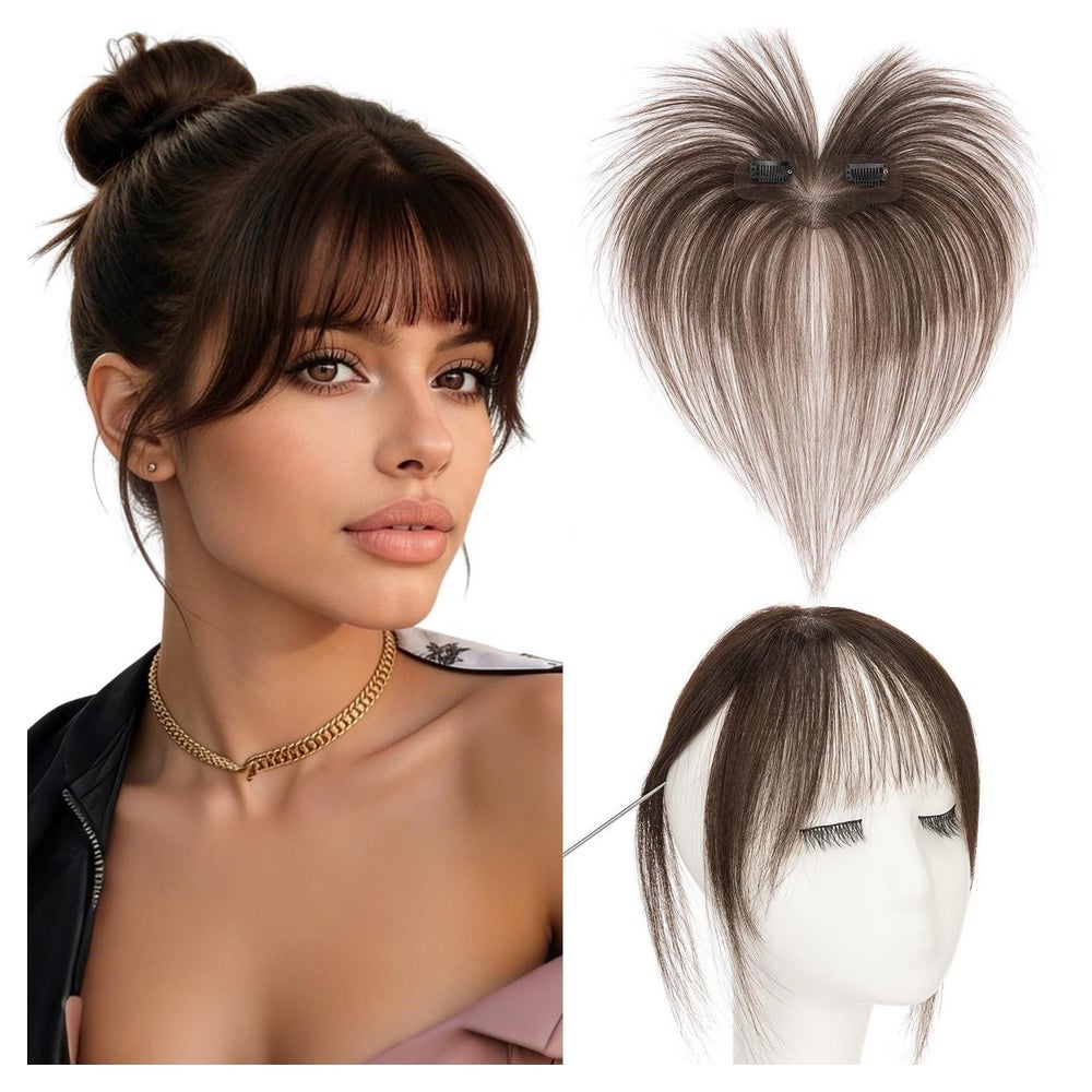 Pony Haarteil Echthaar Remy Clipin 9g Wispy Bangs #2 Dunkelb 1 St