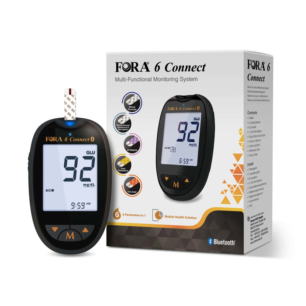 FORA 6 Connect Ketone-Messgeräts (Multi-Parameter) - mg/dl 1 St