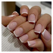 24x JUSTOTRY Pink Weiß Eckig Press on Nails Glossy Kunstnäge 1 St