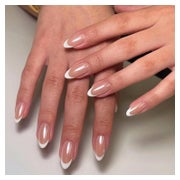 Falsche Nägel Acryl Vollabdeckung French Mandel Lang Weiße M 1 St