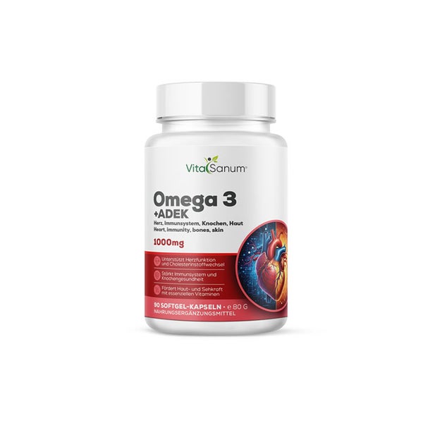 VitaSanum® - Omega 3 + ADEK  1000 mg 90 Kapseln  St