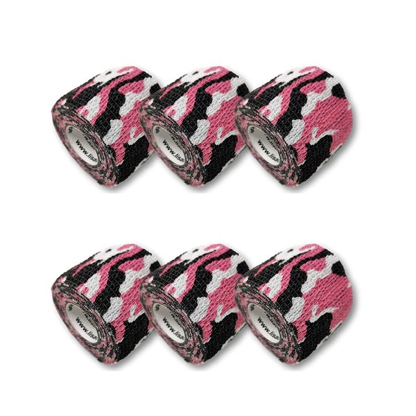 LisaCare Pflasterverband - 5cm x 4,5m - 6er Set Camo-Rosa 6 St