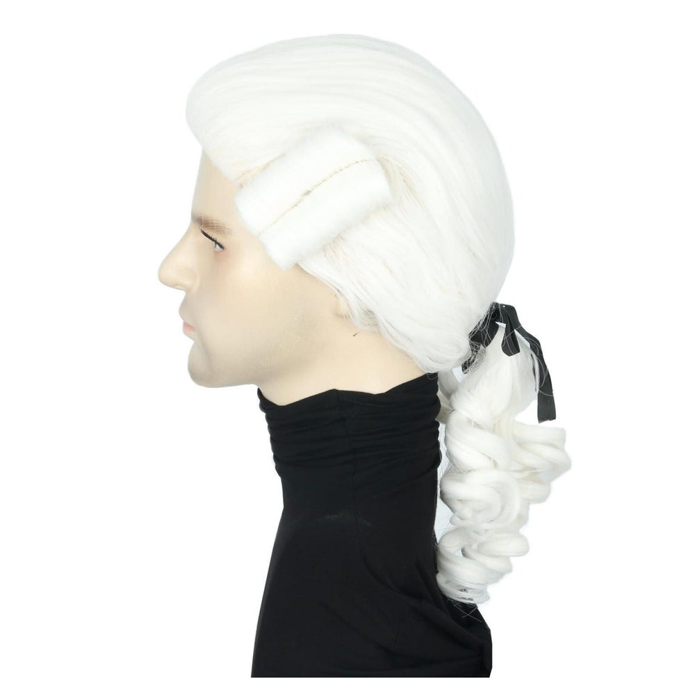 Perücke Herren Barock Richter Zopf Locken Marquis Weiß 1 St