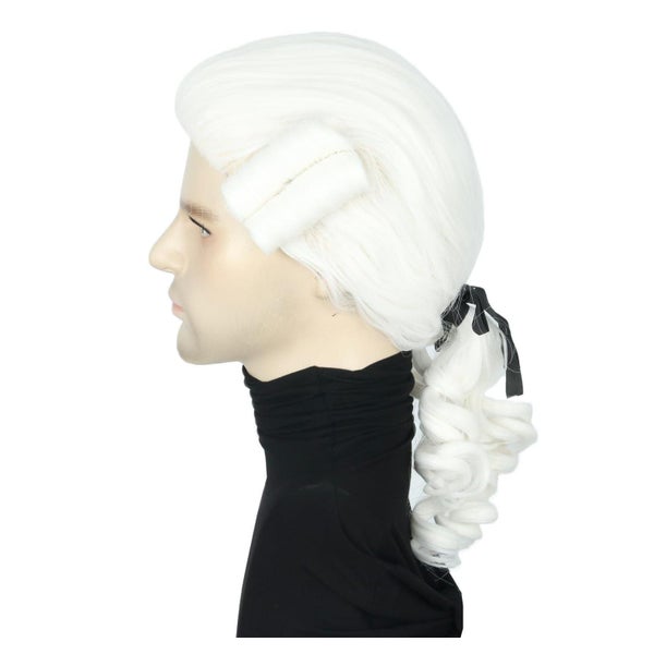 Perücke Herren Barock Richter Zopf Locken Marquis Weiß 1 St