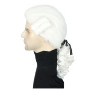 Perücke Herren Barock Richter Zopf Locken Marquis Weiß 1 St