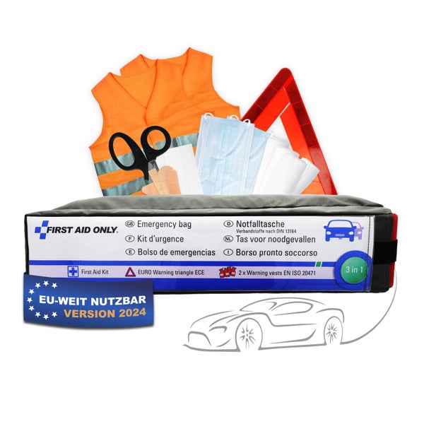 First Aid Only KFZ Verbandtasche,Warndreieck, Warnwesten 1 St