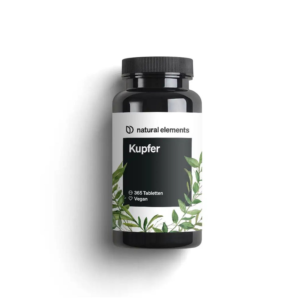 Kupfer – 365 vegane Tabletten – 2mg Kupfer pro Tagesdosis – geschmacksneutral, hochdosiert, ohne unnötige Zusätze – in Deutschland produziert & laborgeprüft 365 St