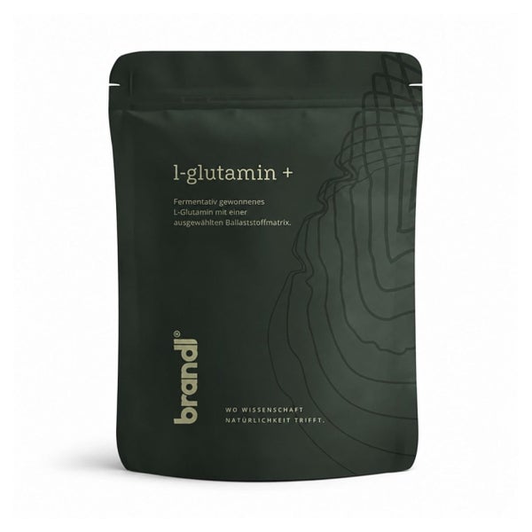 brandl® L-Glutamin+ | 10 g L-Glutamin mit Ballaststoffmatrix | Vegan & in Deutschland abgefüllt 450 g