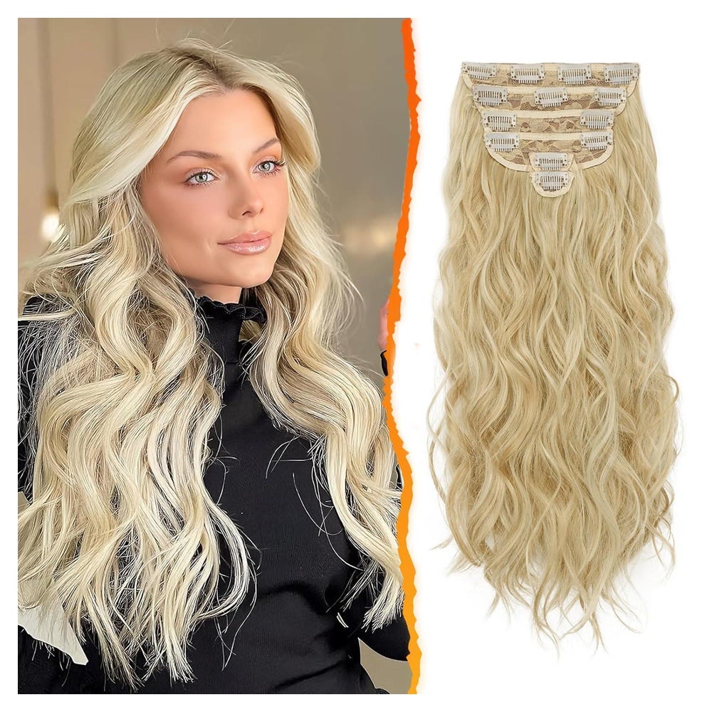 Clip Haarverlängerung 6-teilig Blond 50CM Synthetisch Haarte 1 St