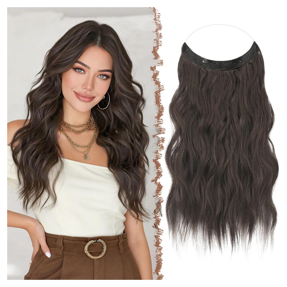 Haarextensions Haarverlängerung Synthetik 4# Schwarz Braun 5 1 St