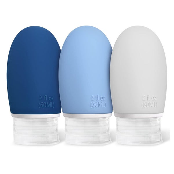 Opret 3er Set Silikon Reiseflaschen 60ml - Auslaufsicher, Nachfüllbar