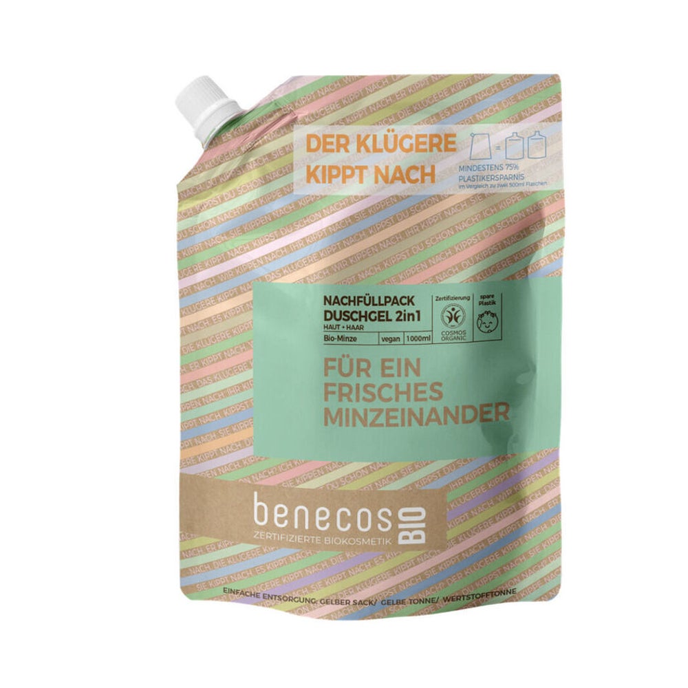 benecos Nachfüllbeutel Duschgel 2in1 Bio Minze