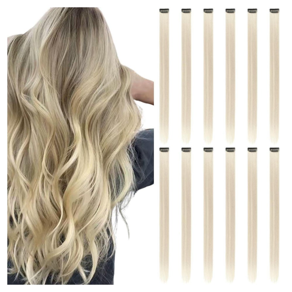 Haarverlängerungen Anklipsen 12 Stück Blond 55 cm (Einzelpac 1 St