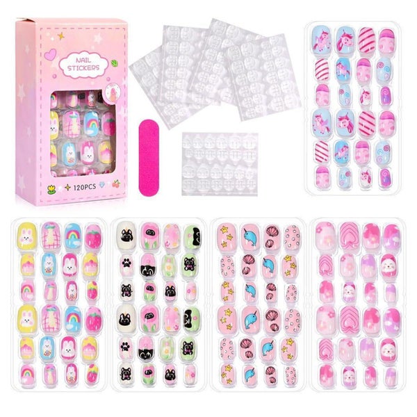 Kunstnägel Kinder 120 Stück Aufkleben Jelly TD153-6 1 ml (1e 1 St