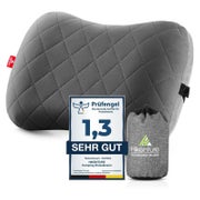 HIKENTURE Aufblasbares Reisekissen mit abnehmbarem Bezug, ergonomisch & bequem