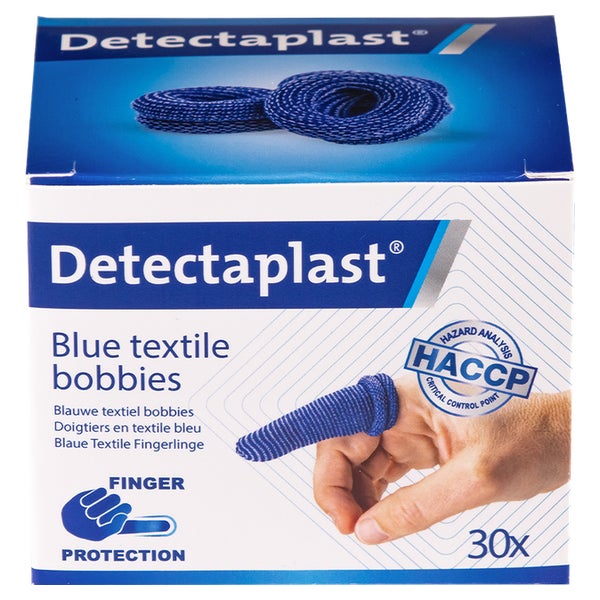 Detectaplast Fingerlinge Textil Blau Detektierbar 30 St