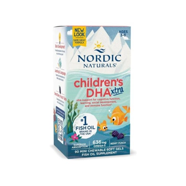 DHA Xtra Fischöl für Kinder, 636 mg, Mini-Kaukapseln 90 St