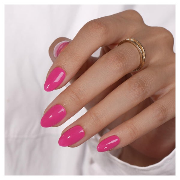 Künstliche Nägel Press On Kurz Rund Mandel Neon Rosa Set 24 1 St