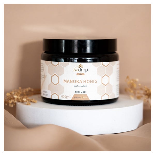 bedrop XXL Manuka Honig mit MGO 500+ (zertifiziert) Glas 600 g