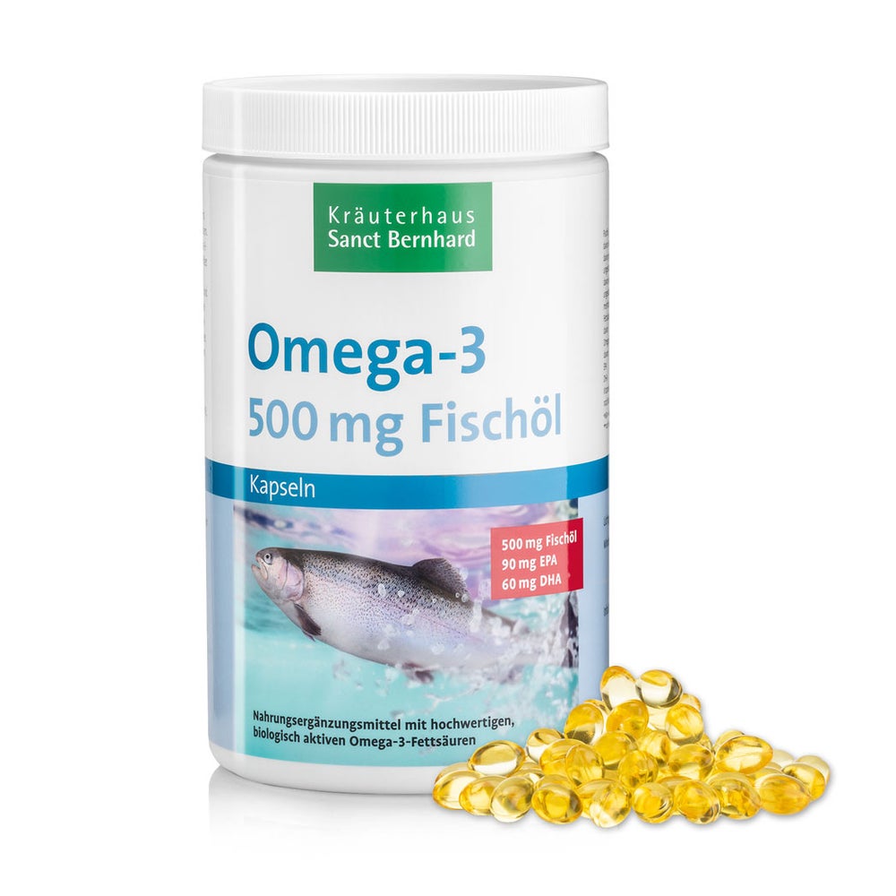 Sanct Bernhard Omega-3 Fischöl-Kapseln 500 mg XXL Sparpackung 1000 St