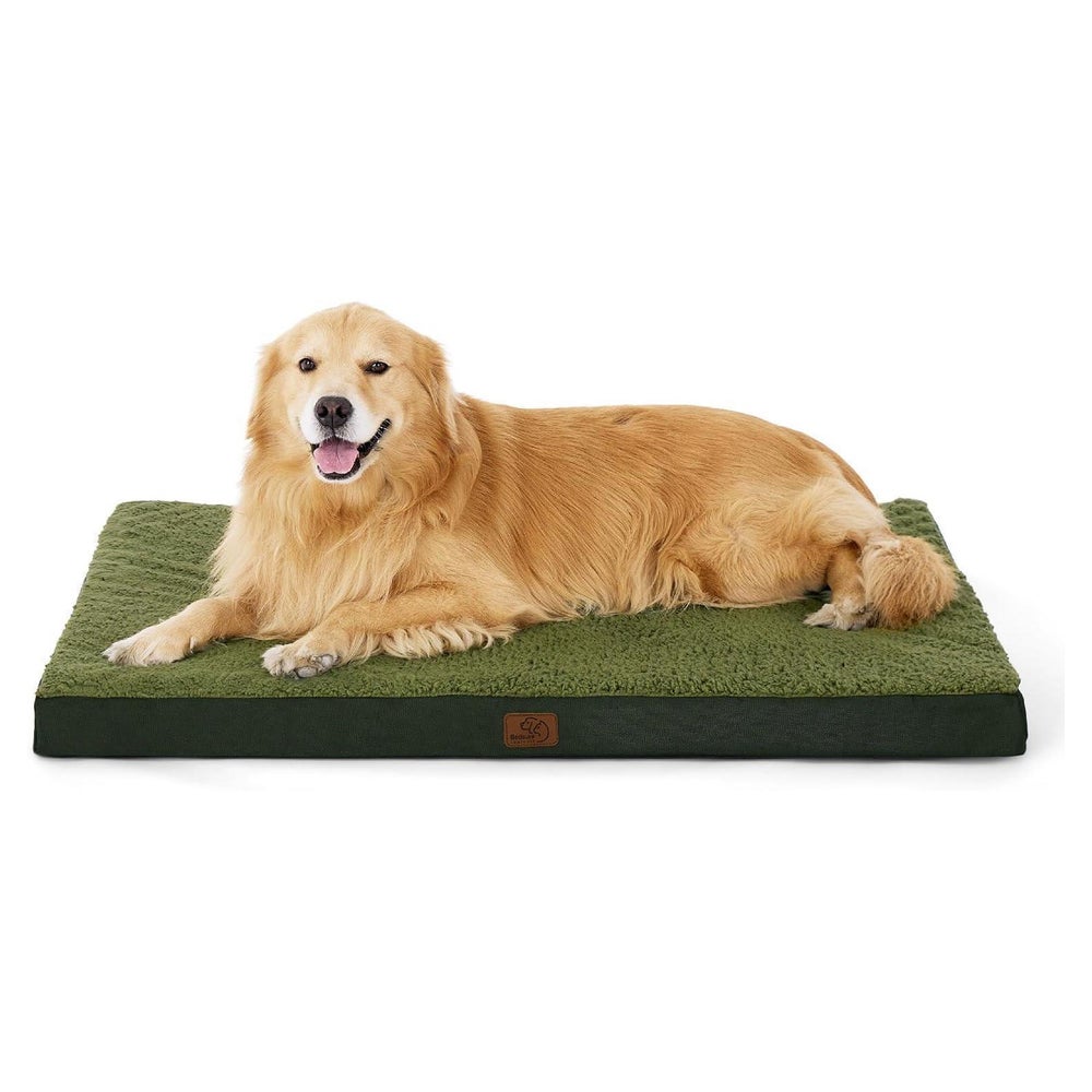 Hundebett orthopädisches L 112 x B 81 x H 8 cm Dunkelgrün 1 St