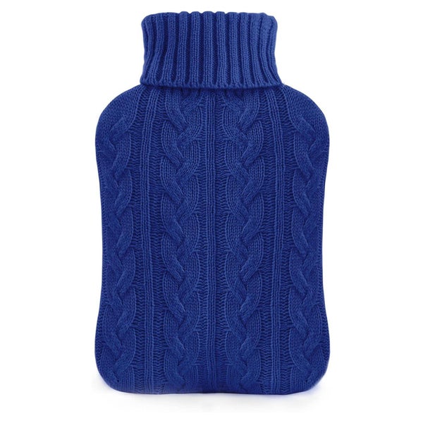 Wärmflasche mit Bezug 2L Strickbezug Navy blau - samply 1 St