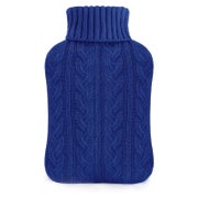 Wärmflasche mit Bezug 2L Strickbezug Navy blau - samply 1 St