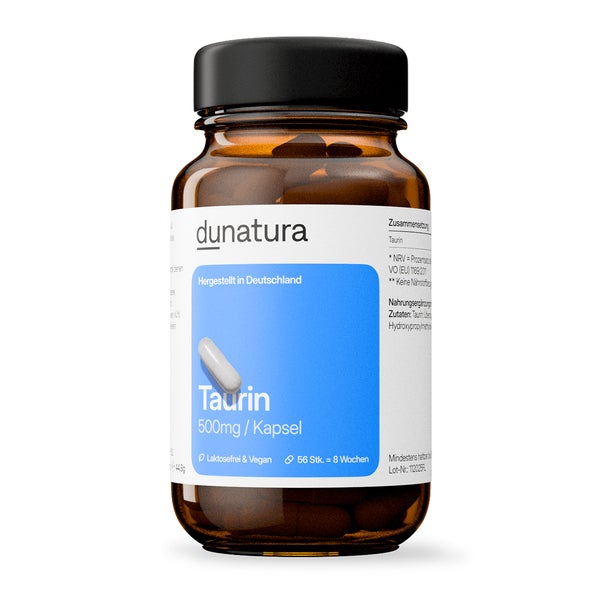 Taurin (500mg) – | 56 Kapseln in Glasflasche 56 St