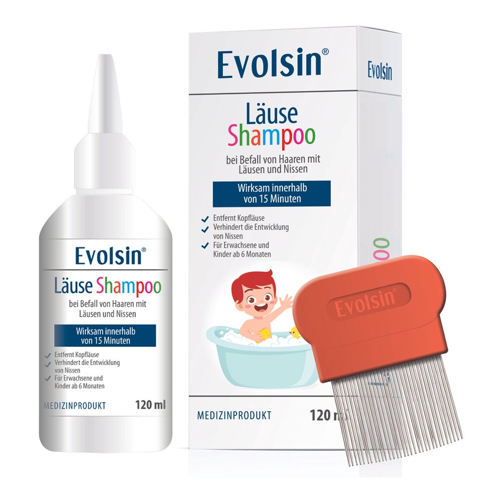 Evolsin Läuseshampoo mit Läusekamm 120 ml