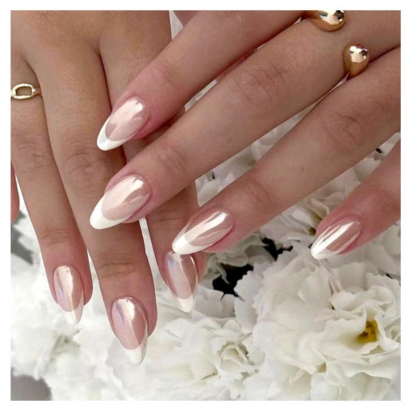 Nagelset 24tlg French Nails mandelförmig zum Aufkleben mit Z 1 St
