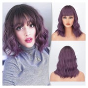 Kurze Bob Perücke mit Pony für Frauen - Lockige Synthetische 1 St
