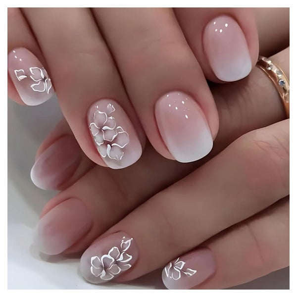 Nagelspitze 24er Set quadratisch kurz Klebe Nägel Blumenverl 1 St
