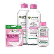 Garnier Gesichtsreinigungsset mit Mizellenwasser, Mini-Mizellenwasser und Eco Pads 1 St