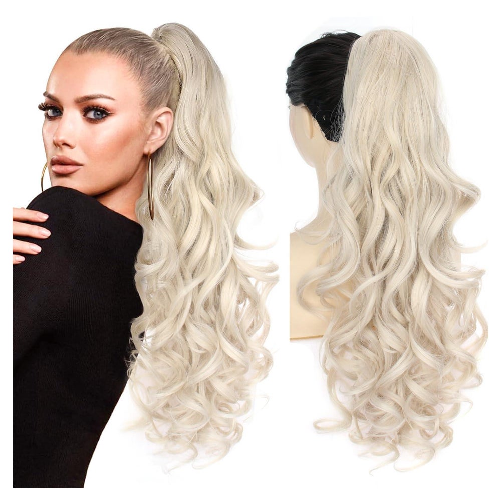Haarteil Klammer Clawclip Haarverlängerung 66cm Damen Platin 1 St