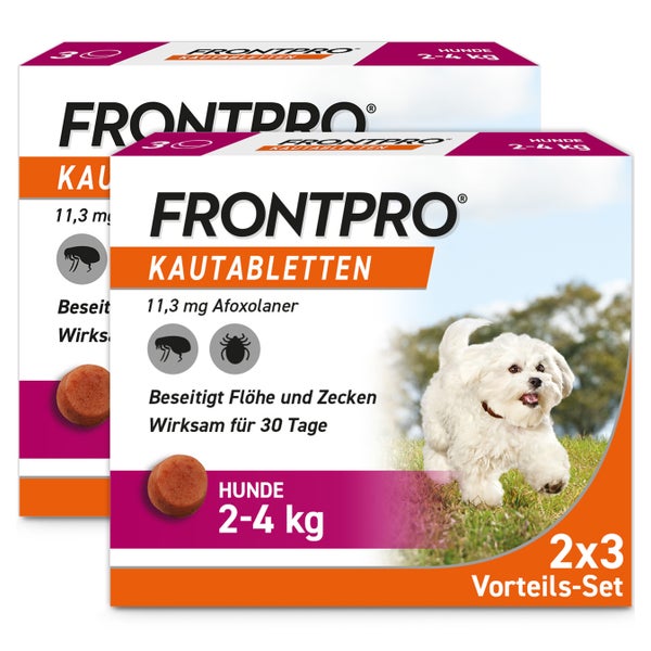 FRONTPRO Hund 11mg XS 2-4 KG 2X3 St