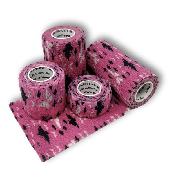 LisaCare Kohäsive Bandagen - 2,5cm-10cm - Schmetterling Rosa 4 St