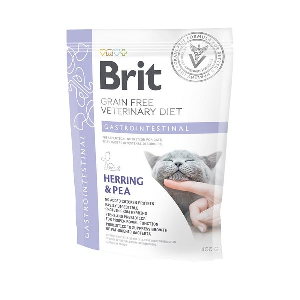 BRIT Veterinary Diets Cat GF Gastrointestinal Low Fat getreidefreies Futter für Katzen mit Verdauungsstörungen 0,4 kg