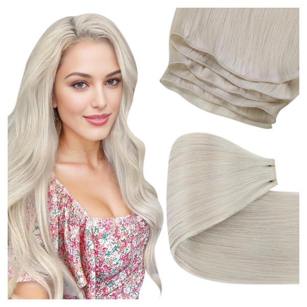 Tressen Echthaar Blond Invisible 50cm-60G 2.4-Genie Tressen- 1 St