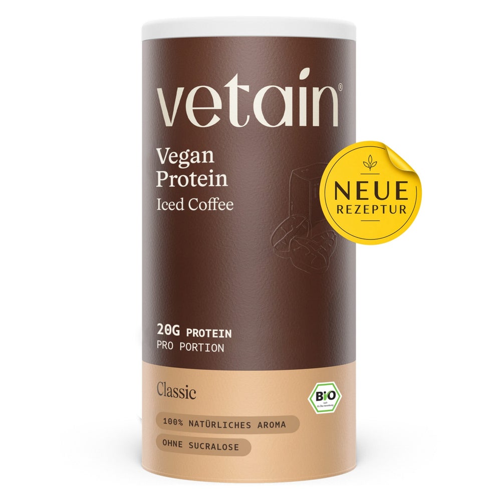 VETAIN Proteinpulver Vegan - Eiskaffee - 20g Eiweiß 540 g