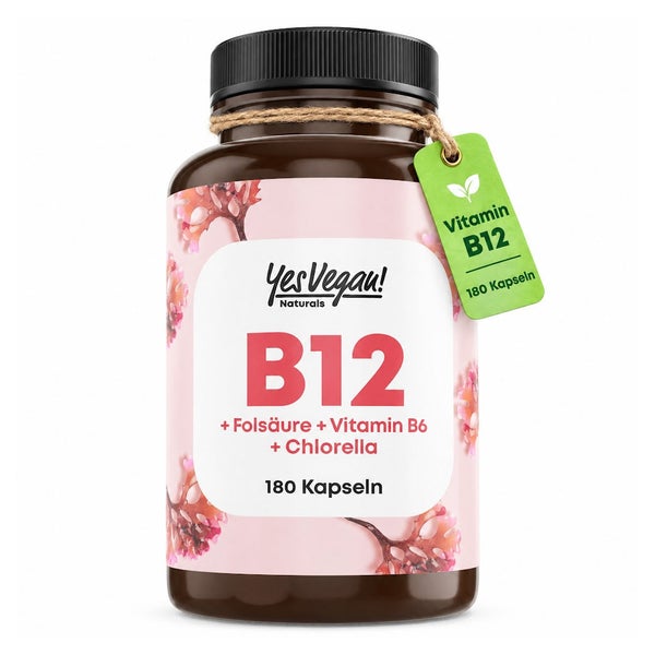 Vitamin B12 hochdosiert 500 µg Kapseln mit B6 + Folsäure 180 St