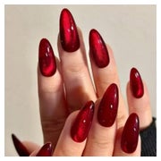 Kunstnägel Dunkelrot Cat Eye Mandel Kurz 24 Stück 18red&amp; 1 St