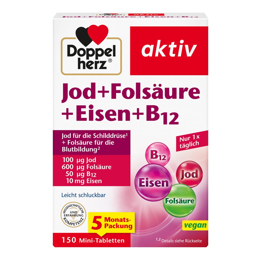 Doppelherz Jod+folsäure+eisen+b12 Tablet 150 St