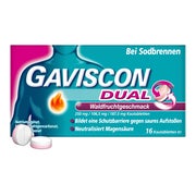 Produktabbildung: Gaviscon Dual Waldfrucht 250mg/106,5mg/187,5mg 16 St