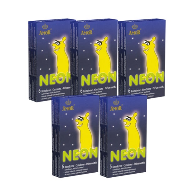 «Neon» Leuchtkondome für fluoreszierendes Vergnügen (30 Kondome) 30 St