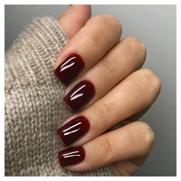 Kunstnägel PressOn Quadratisch Kurz Acryl Dark Red 1 ml (1er 1 St
