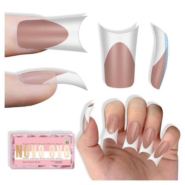 Duck Duck Nails Medium White French Tips BROWN PINK with Moo 1 St