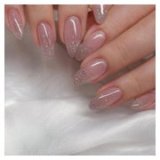 Nägel Glitzer Nude Mandel Oval French Aufklebbar 12glitter&a 1 St